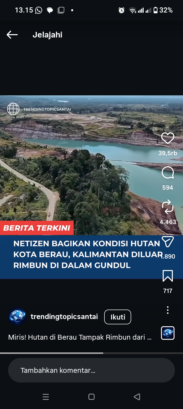 Kesalahan Kata dalam Headline Berita dari Media Sosial Instagram